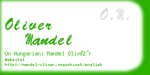 oliver mandel business card